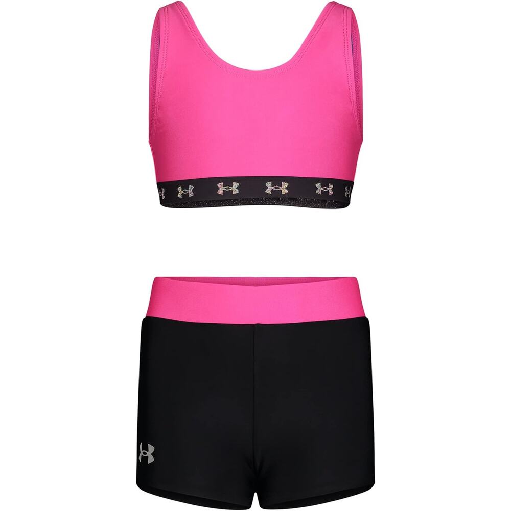 NWT Under Armour Girls Bikini and Shorts Swim Set sz 6X